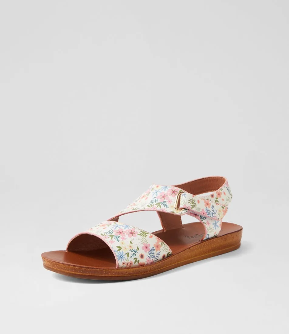 I LOVE BILLY Kandre White Flowers Sandals