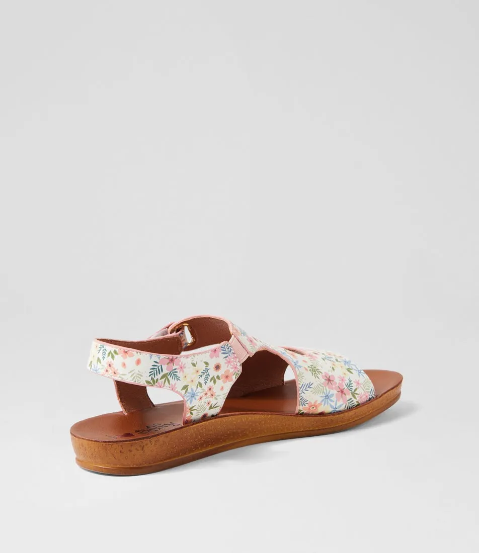 I LOVE BILLY Kandre White Flowers Sandals