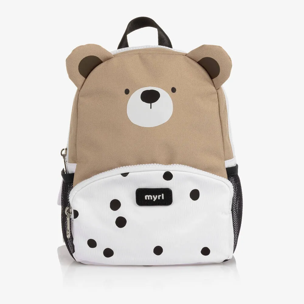 Ivory & Beige Teddy Bear Backpack (26cm)