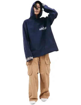 KARTIK Research Hand Embroidered Hoodie - Navy Blue