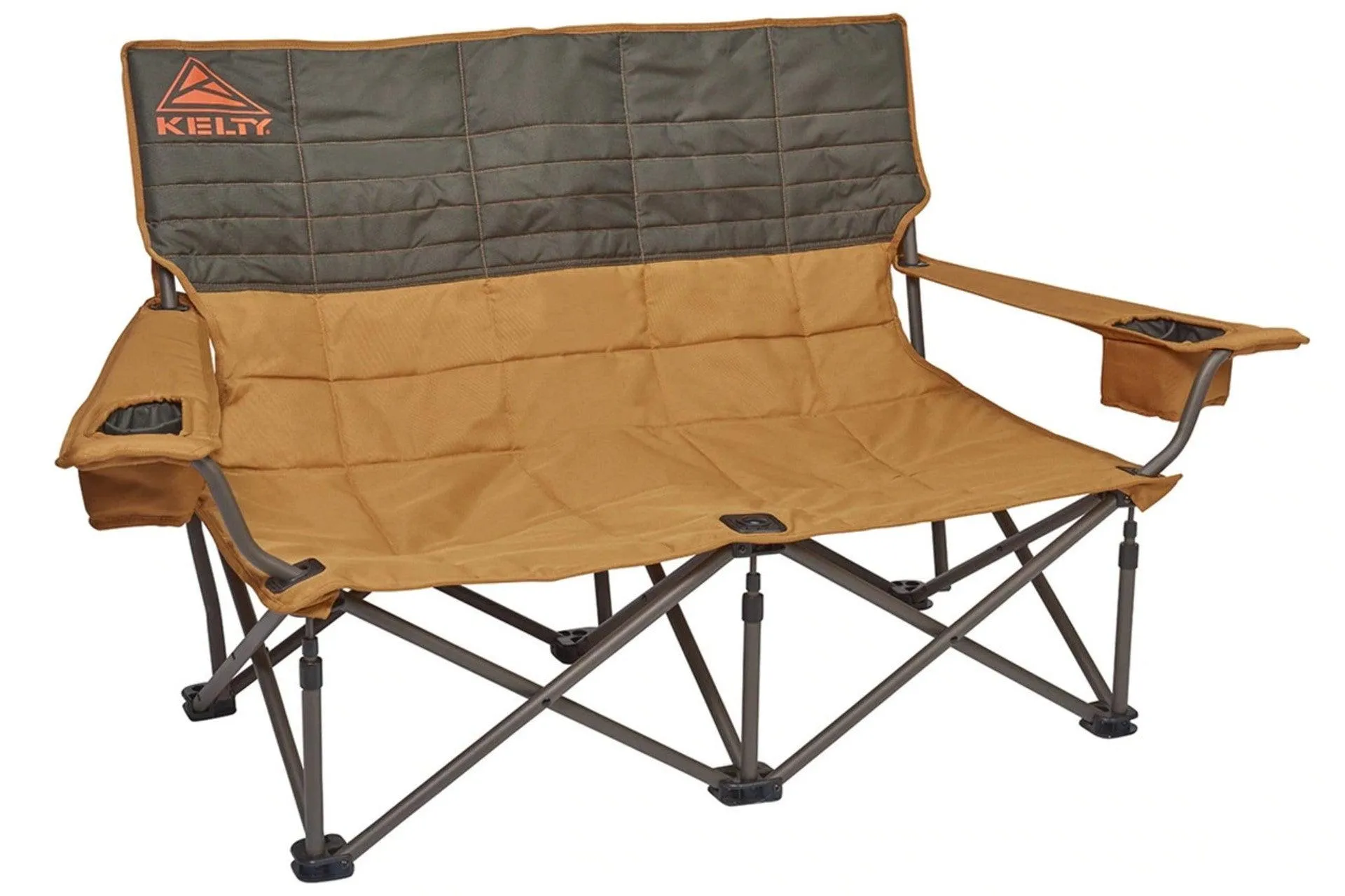 Kelty Low Loveseat 2 Person Foldable Camping Chair w/ Insulated Drink Holders