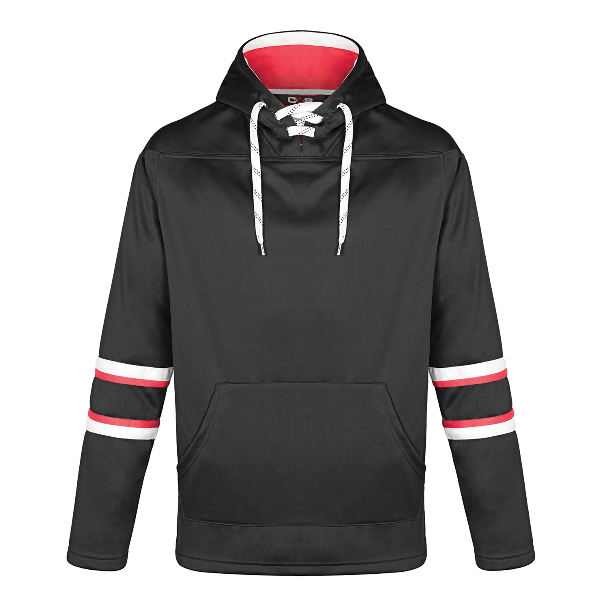 L00617 - Dangle - Adult Pullover Hockey Lace Hooded Sweatshirt