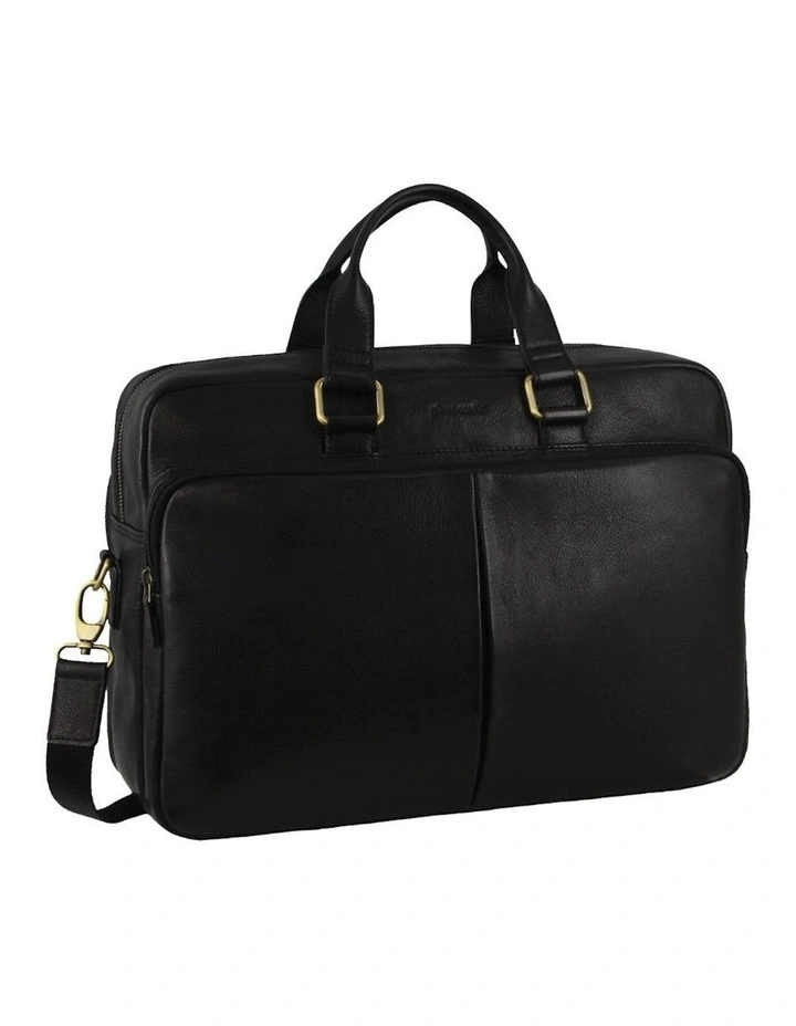 Leather Business Computer Bag in Black