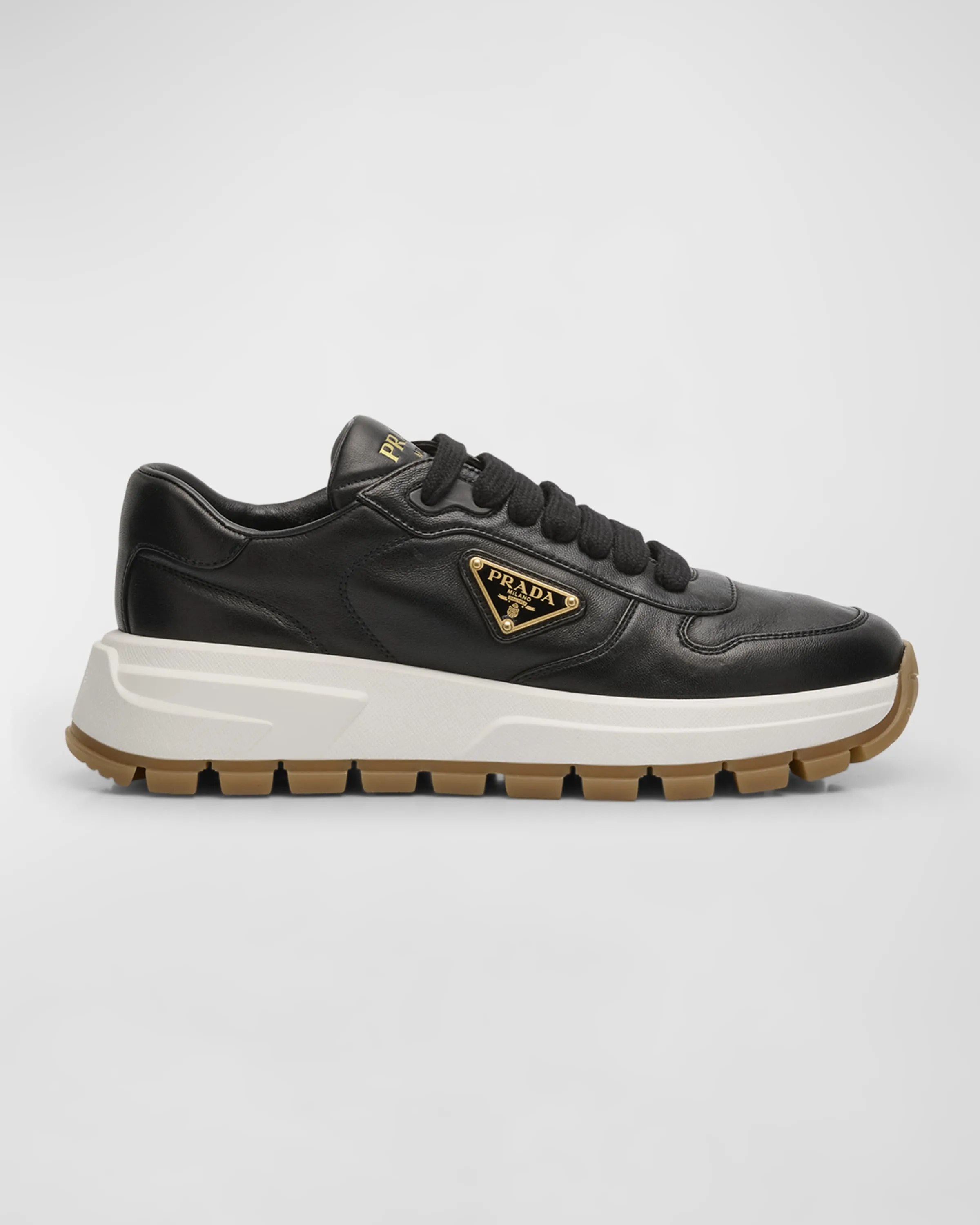 Leather Logo Runner Sneakers