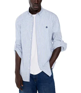 Light Striped Polo Shirt Blue