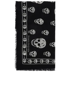 Light Wool Skull Scarf