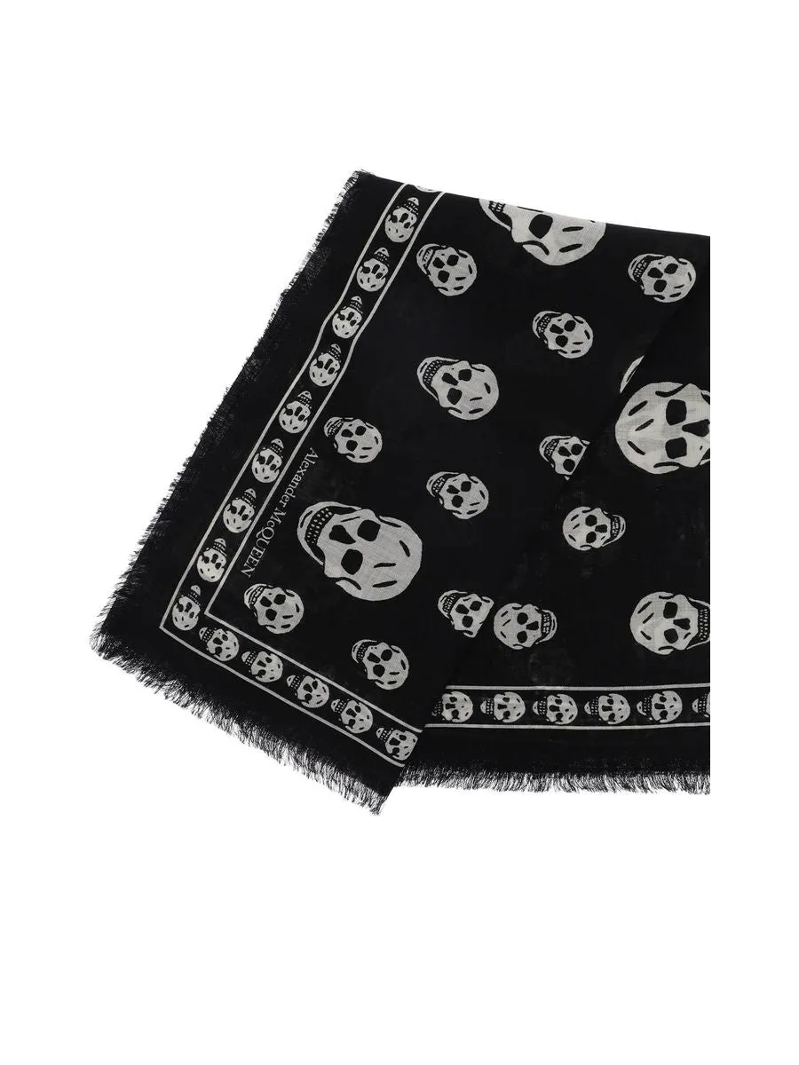 Light Wool Skull Scarf