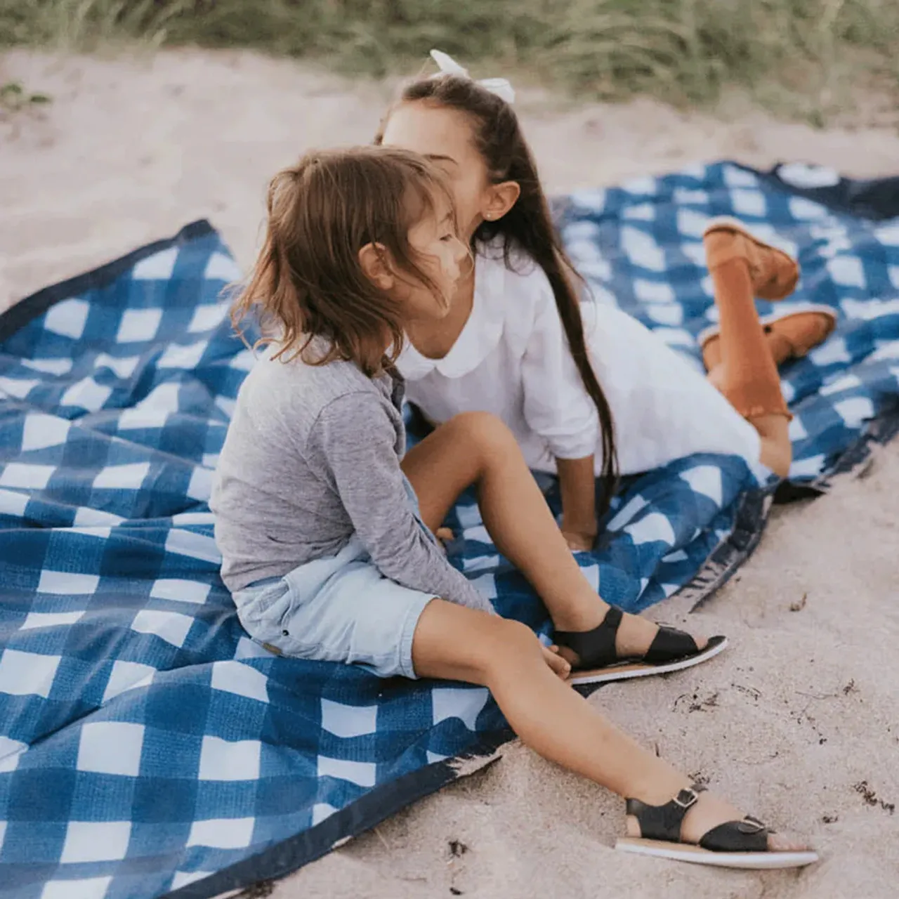 Little Unicorn Cotton Outdoor Blanket 24SS Navy Plaid