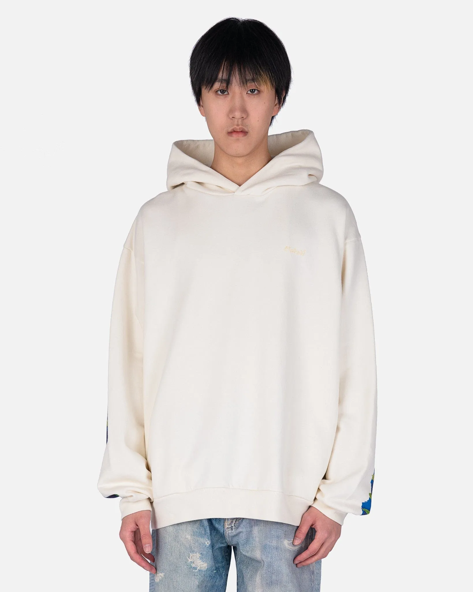 Marni Brushed Logo Hoodie in Stone White