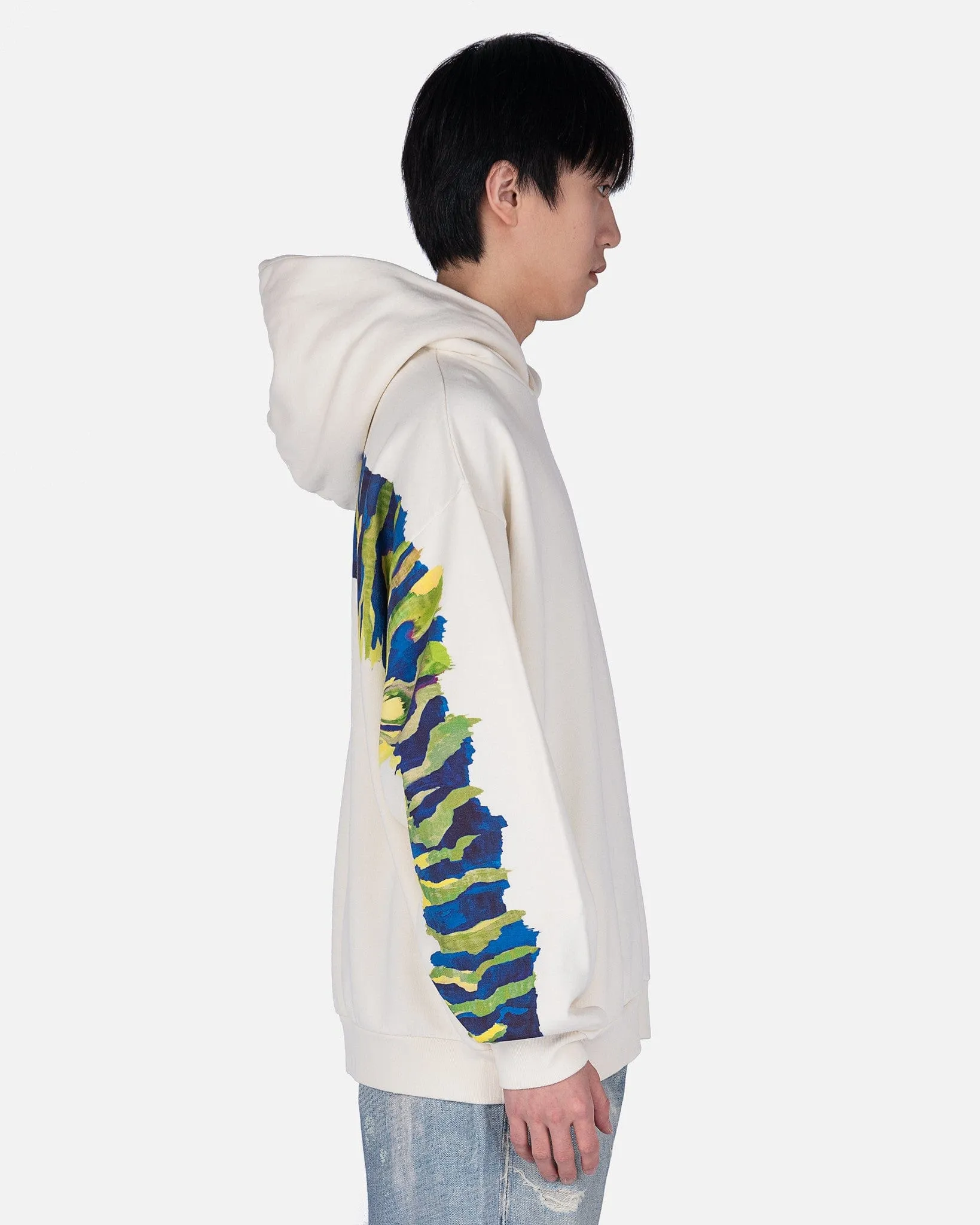 Marni Brushed Logo Hoodie in Stone White