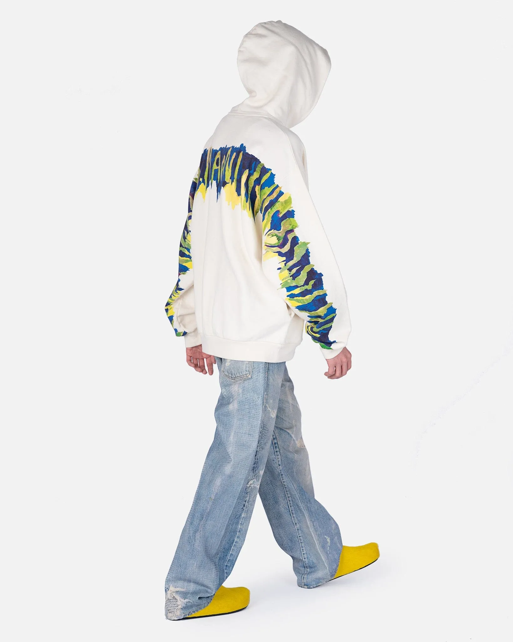 Marni Brushed Logo Hoodie in Stone White