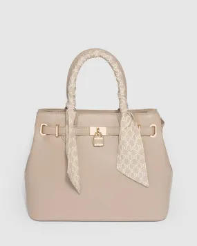 Mary Beth Taupe Lock Tote