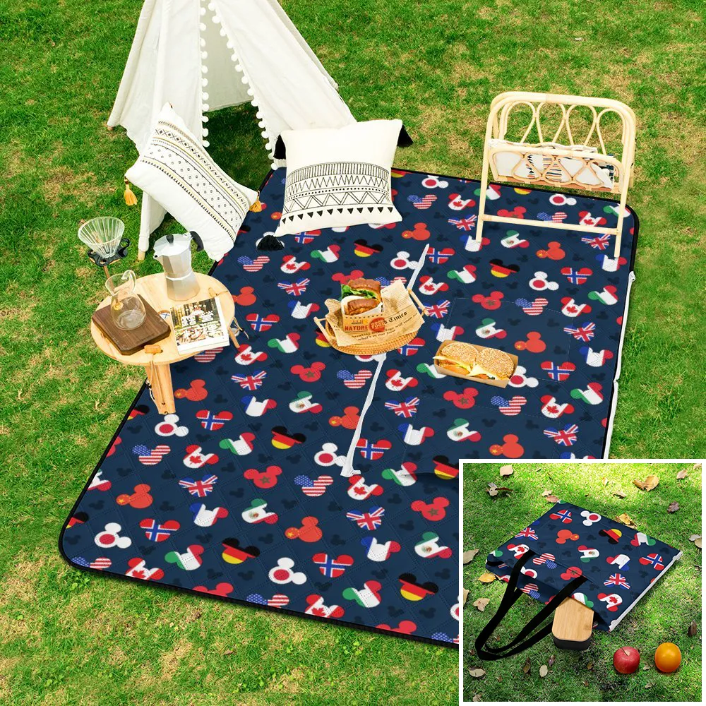 Mickey Flags Zipper Picnic Mat