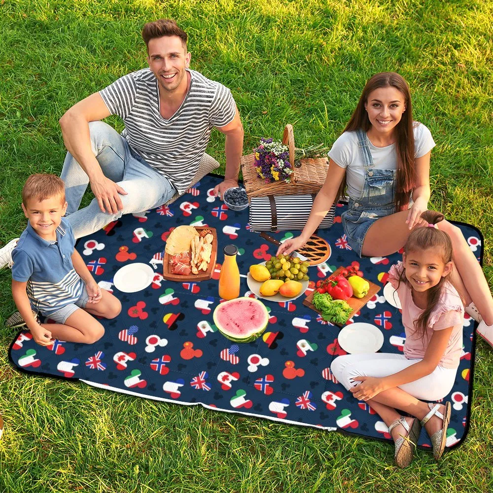 Mickey Flags Zipper Picnic Mat