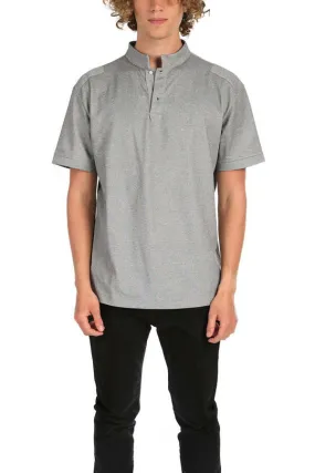 Military Pop Collar Polo - Grey