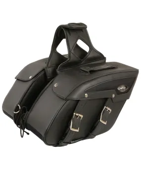 Milwaukee Leather Medium Zip-Off PVC Slanted Throw Over Saddle Bag