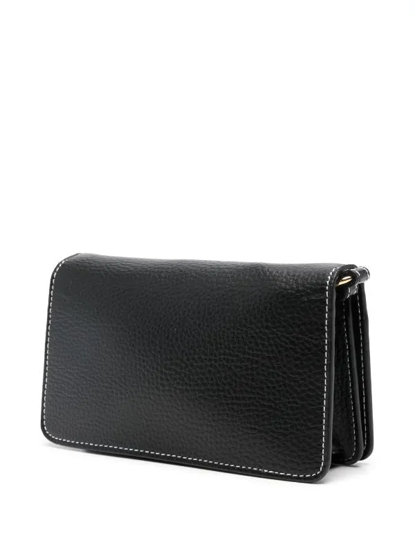 Mini crossbody embossed grainy mat, black