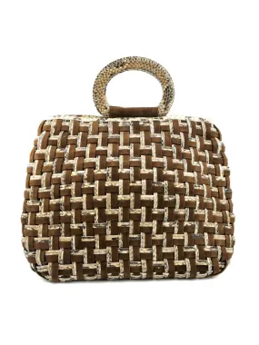 Nancy Gonzalez Woven Snakeskin Tote