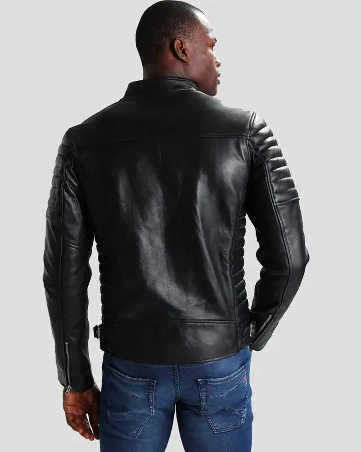 Neil Black Quilted Lambskin Leather Jacket