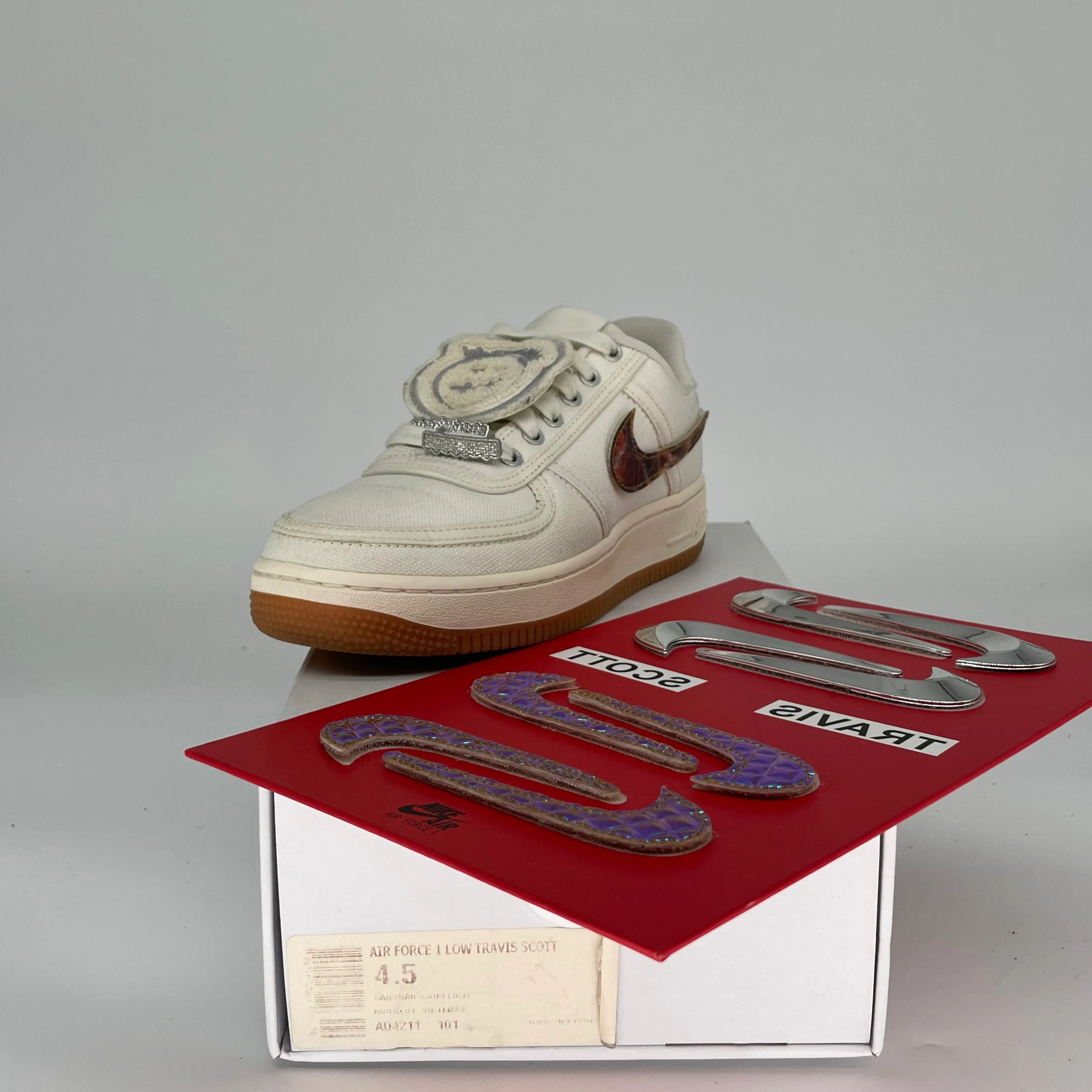 NIKE AIR FORCE 1 LOW TRAVIS SCOTT SAIL SIZE 4.5 AQ4211-101