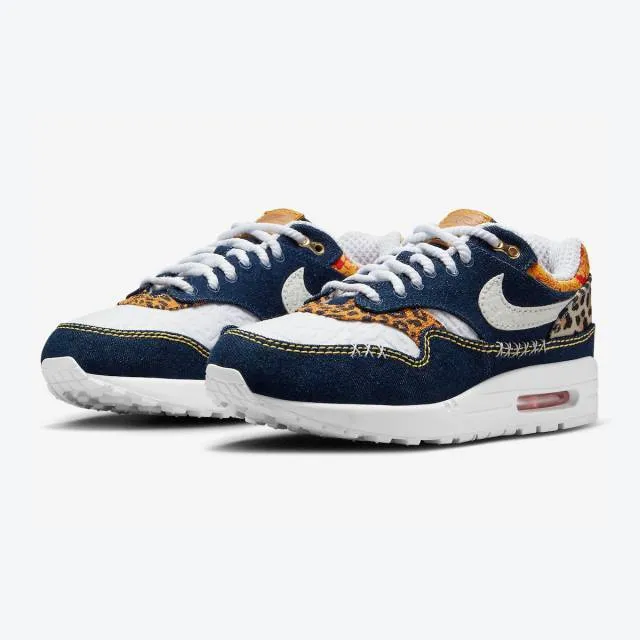 Nike Air Max 1 Premium (Denim Leopard/ Medium Blue/ Whit...