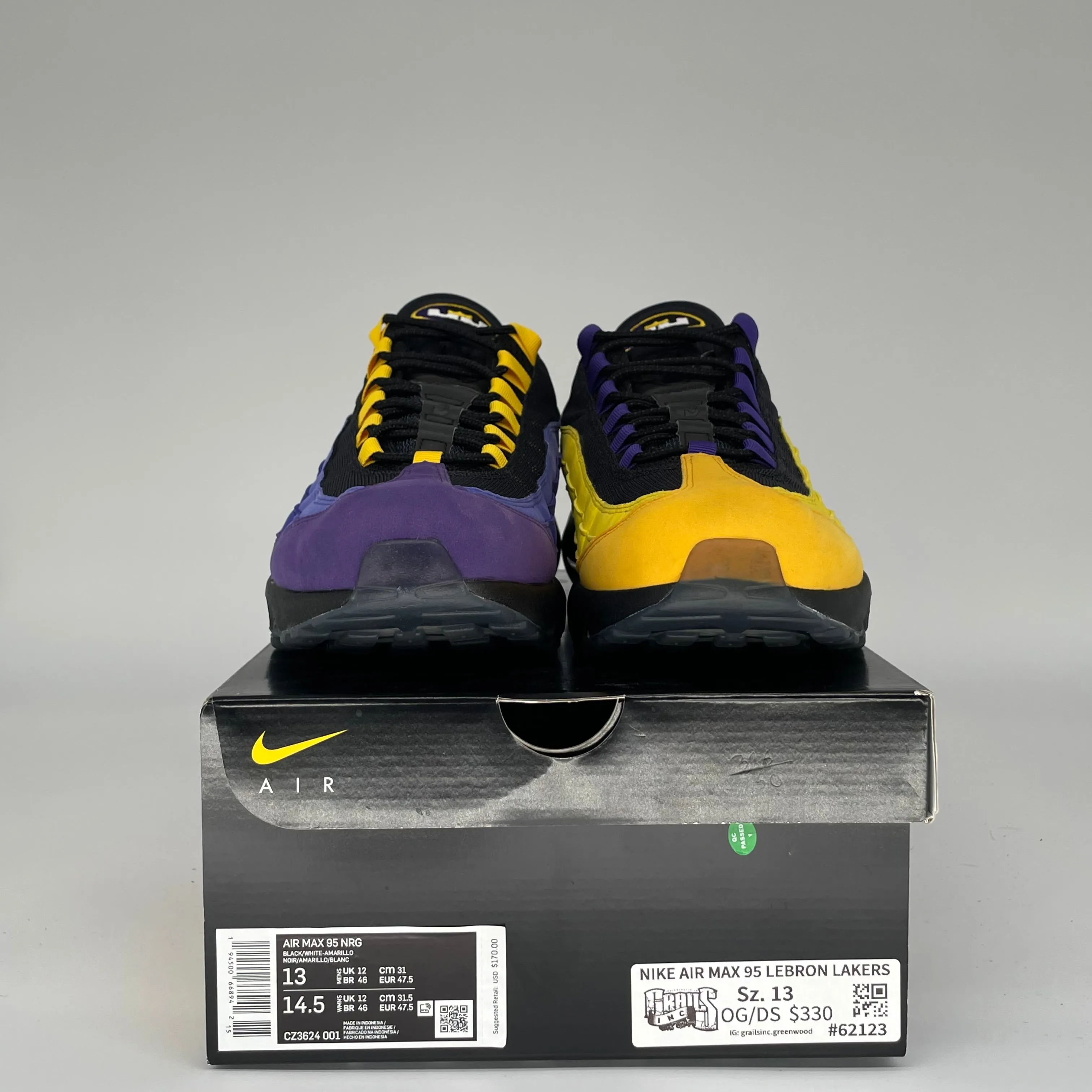 NIKE AIR MAX 95 LEBRON LAKERS SIZE 13 CZ3624-001