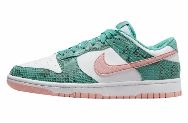 Nike Dunk Low Teal Snakeskin White/Washed Teal-Bleached ...