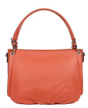 Orange grained cowhide leather bag 466565