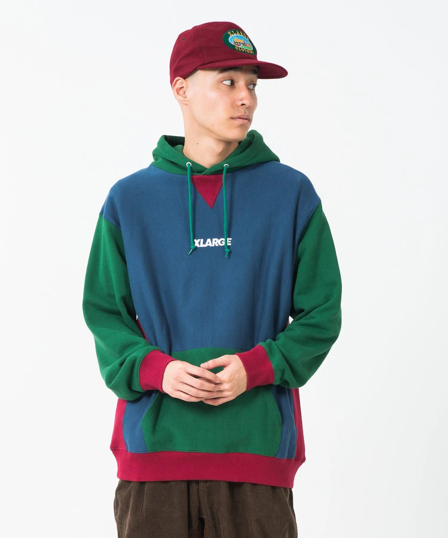 PANELED PULLOVER HOODED SWEAT