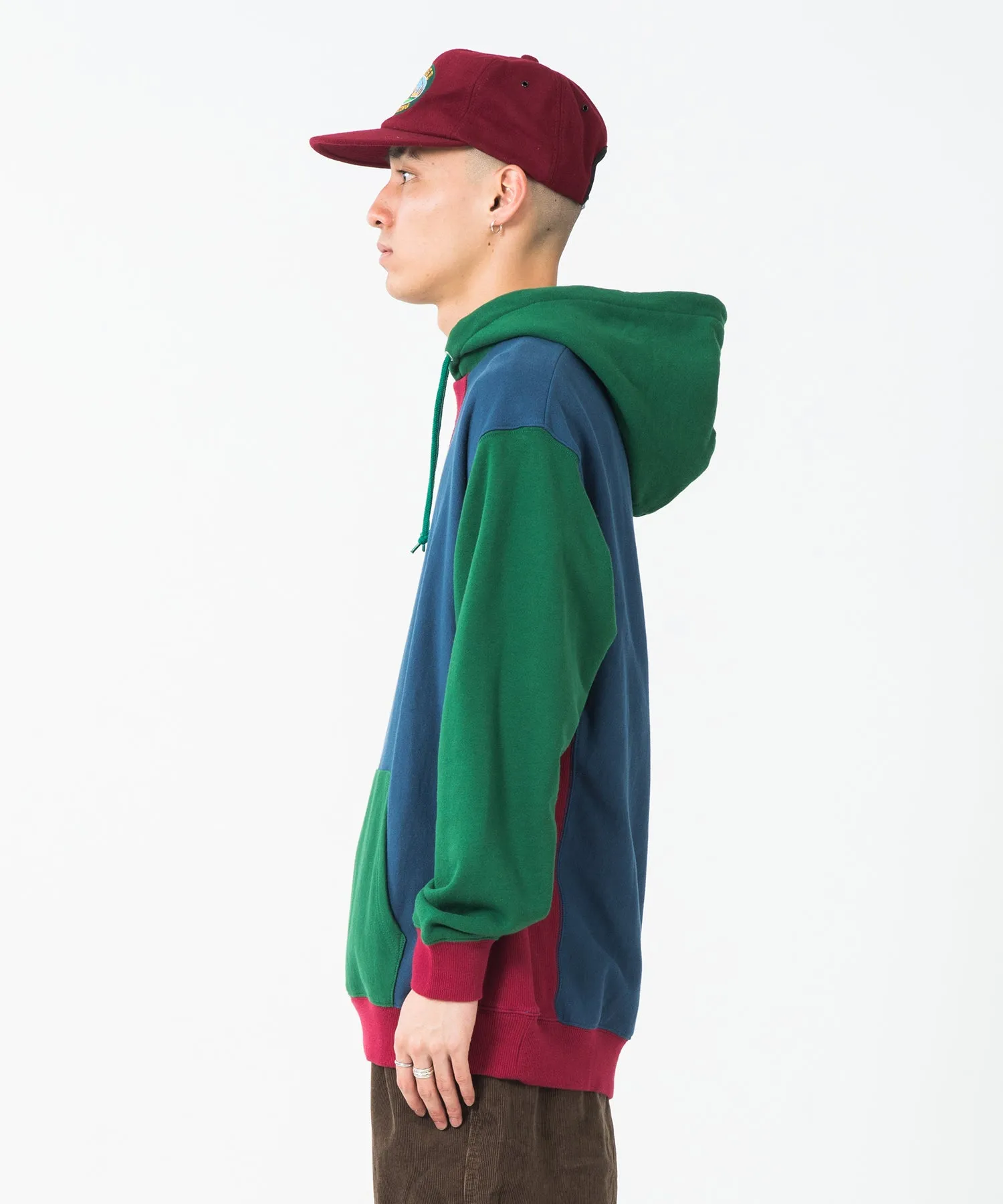 PANELED PULLOVER HOODED SWEAT