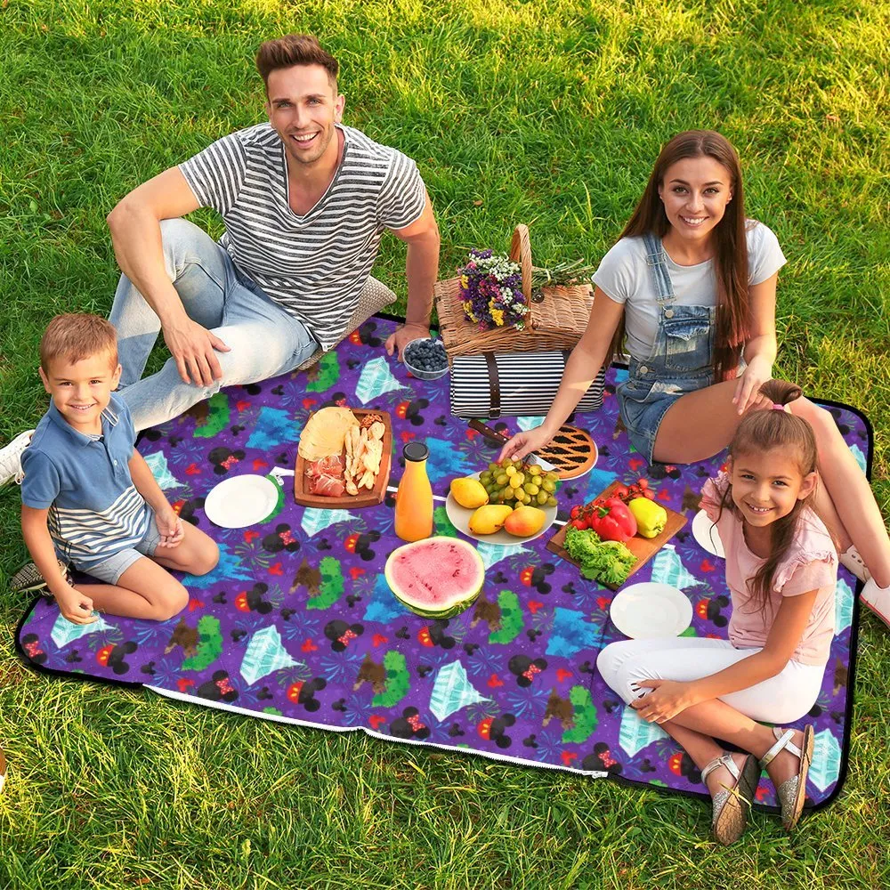 Park Hopper Fireworks Zipper Picnic Mat