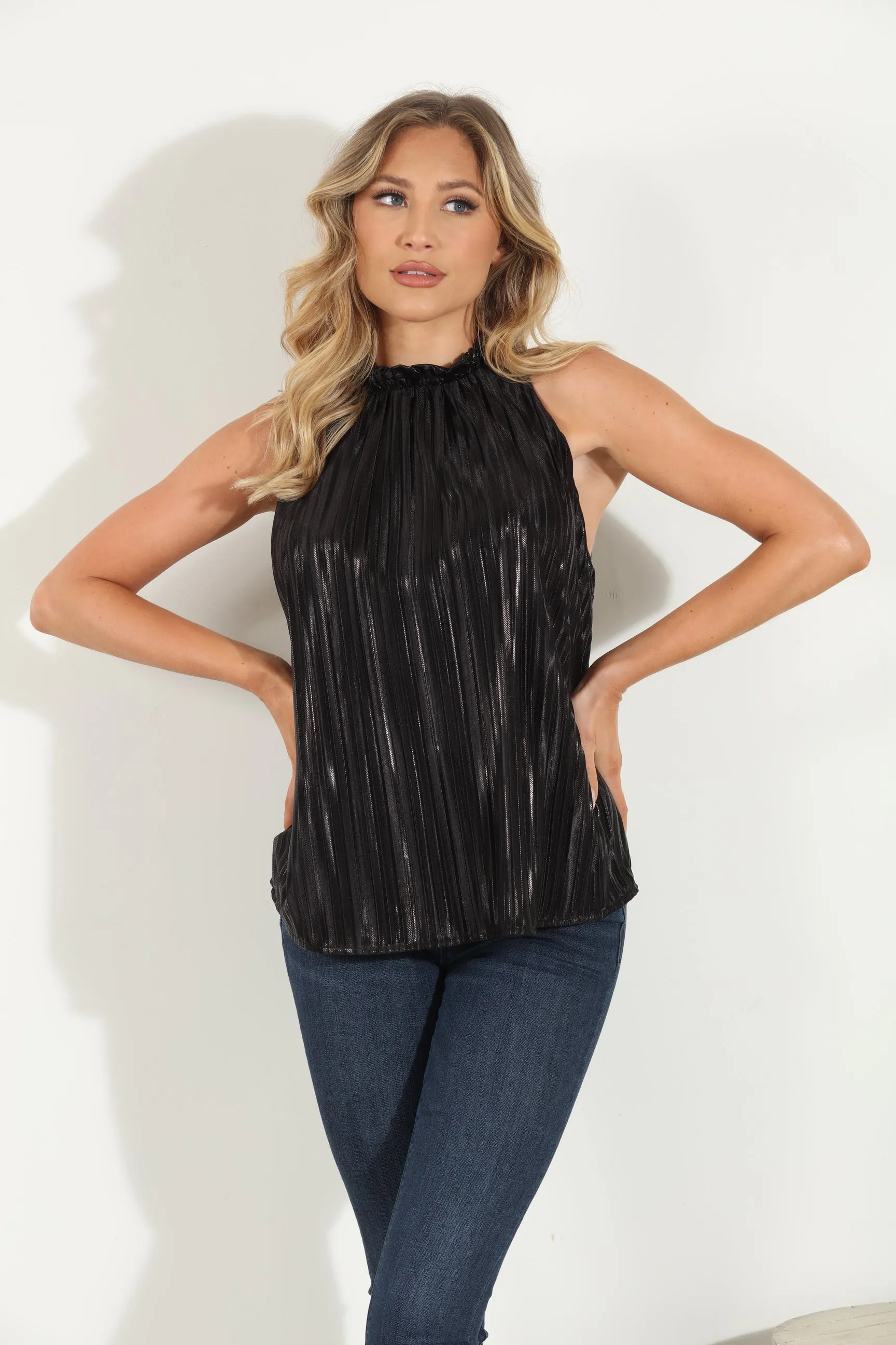 Pleated Neck Tank