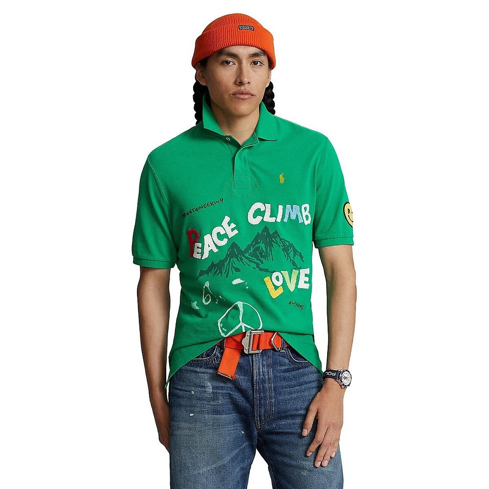 Polo Ralph Lauren Classic-Fit Peace Climb Love Polo Shirt