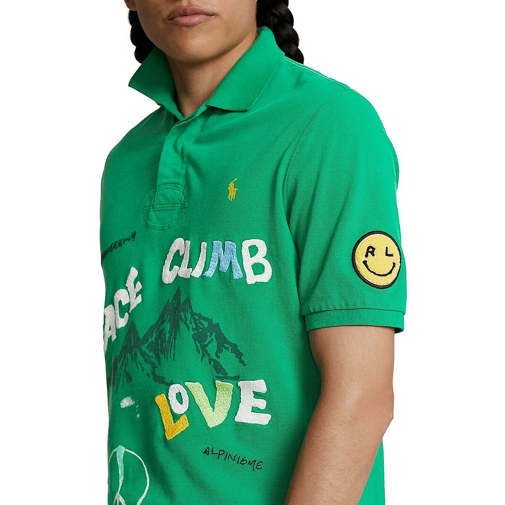 Polo Ralph Lauren Classic-Fit Peace Climb Love Polo Shirt