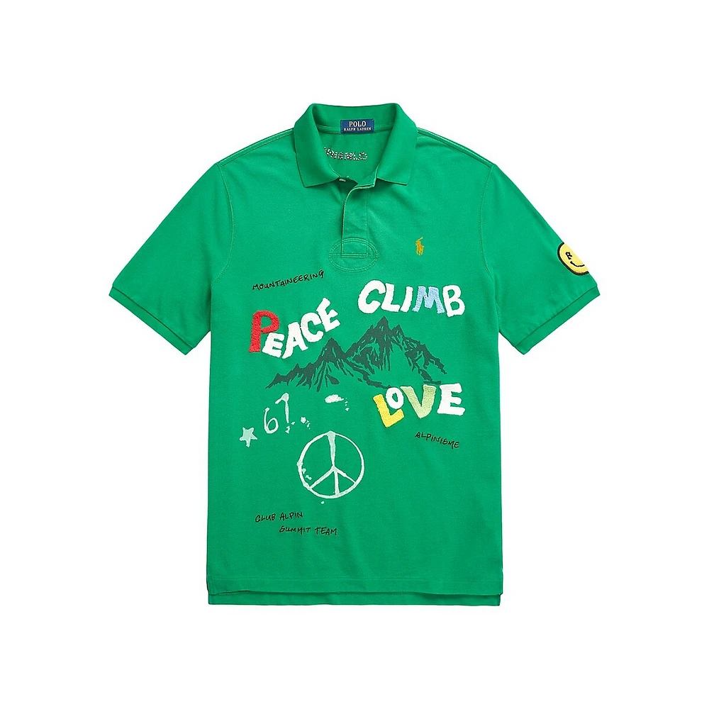 Polo Ralph Lauren Classic-Fit Peace Climb Love Polo Shirt