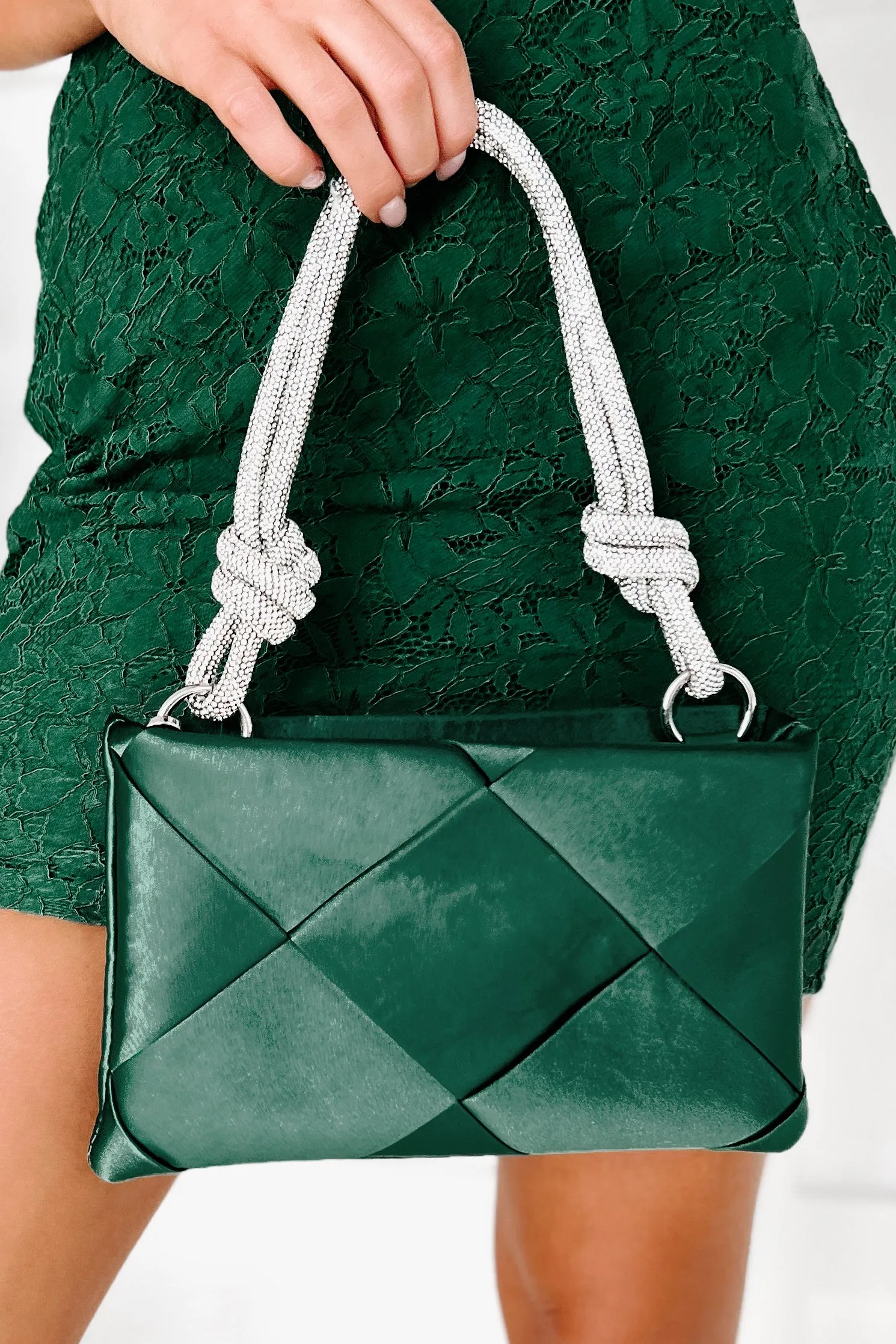 Premium Services Woven Satin Crossbody (Emerald)