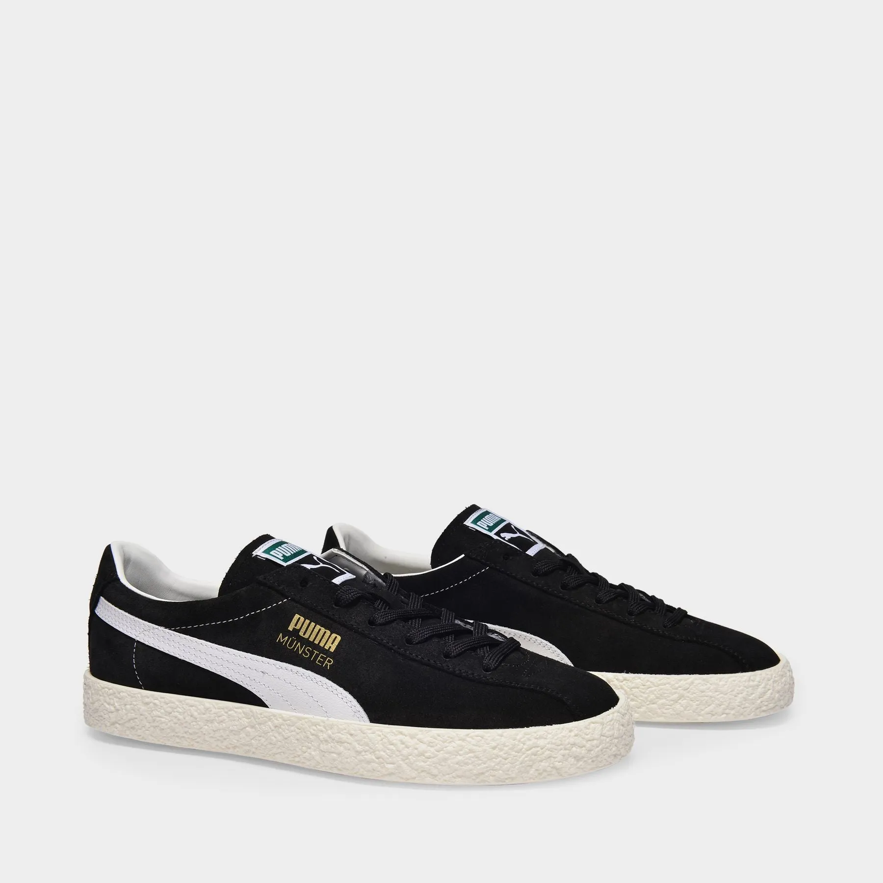 Puma  Muenster Classic Baskets in Black Leather