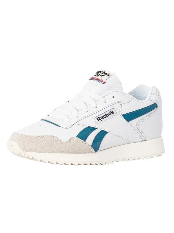 Reebok Glide Ripple Leather Trainers - White/Blue