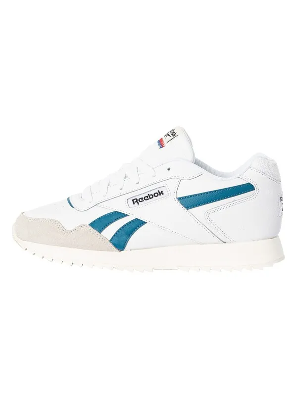 Reebok Glide Ripple Leather Trainers - White/Blue