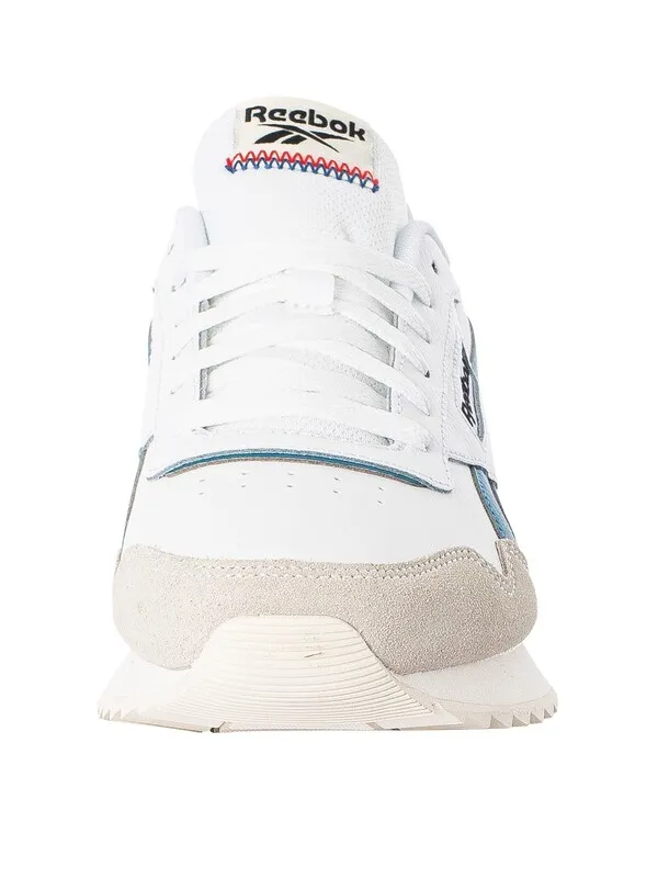 Reebok Glide Ripple Leather Trainers - White/Blue