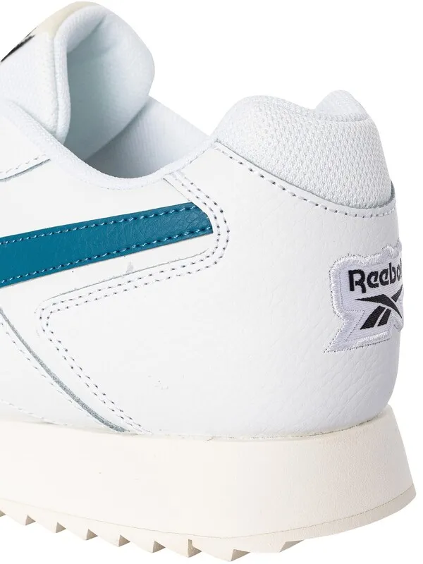 Reebok Glide Ripple Leather Trainers - White/Blue