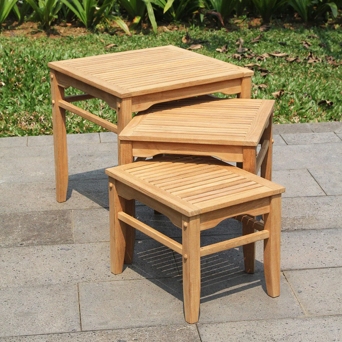 Richmond Teak Wood Outdoor Nesting Side Table