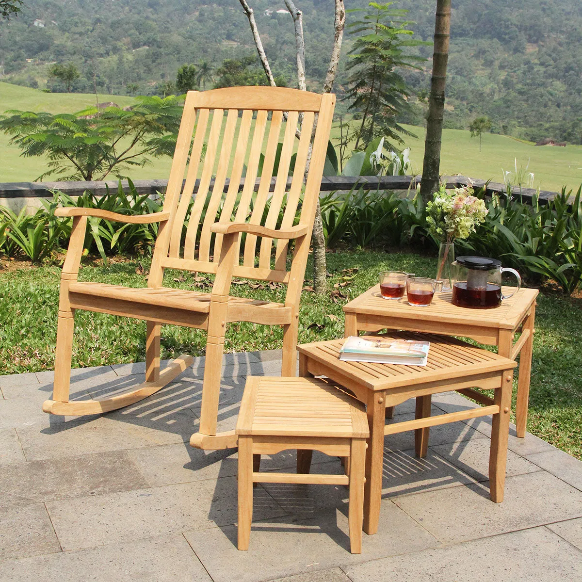 Richmond Teak Wood Outdoor Nesting Side Table