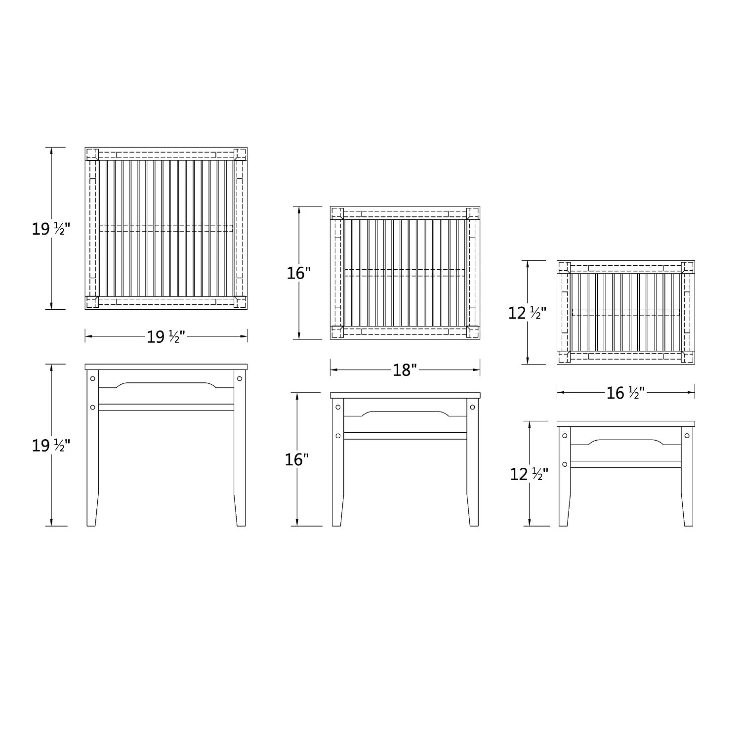 Richmond Teak Wood Outdoor Nesting Side Table