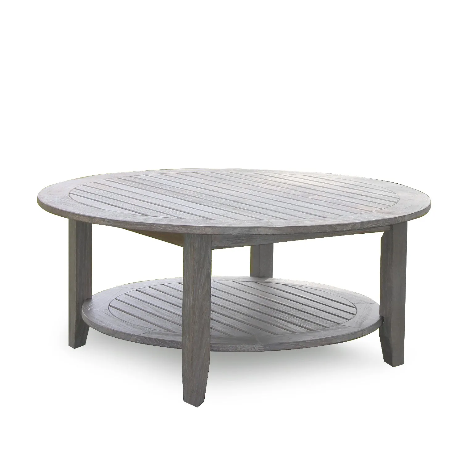 Richmond Weathered Teak Wood Outdoor Round Coffee Table