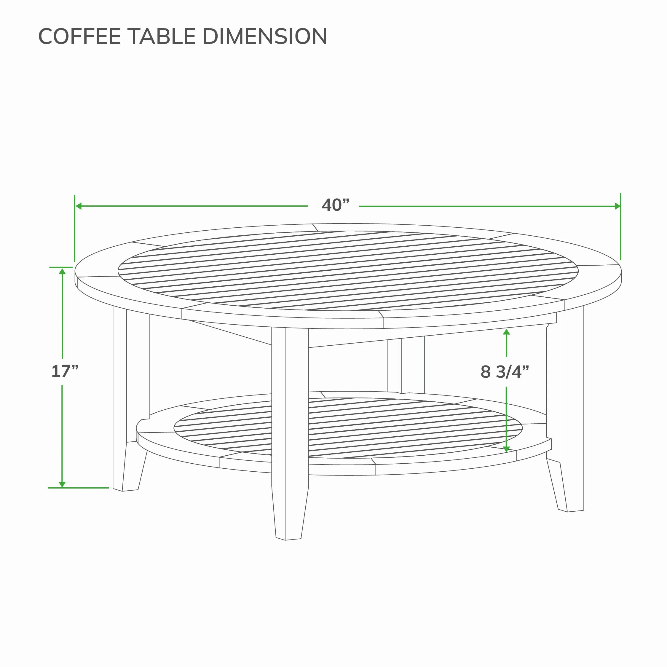 Richmond Weathered Teak Wood Outdoor Round Coffee Table