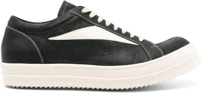 Rick Owens lace-up leather sneakers Black