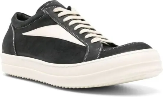 Rick Owens lace-up leather sneakers Black