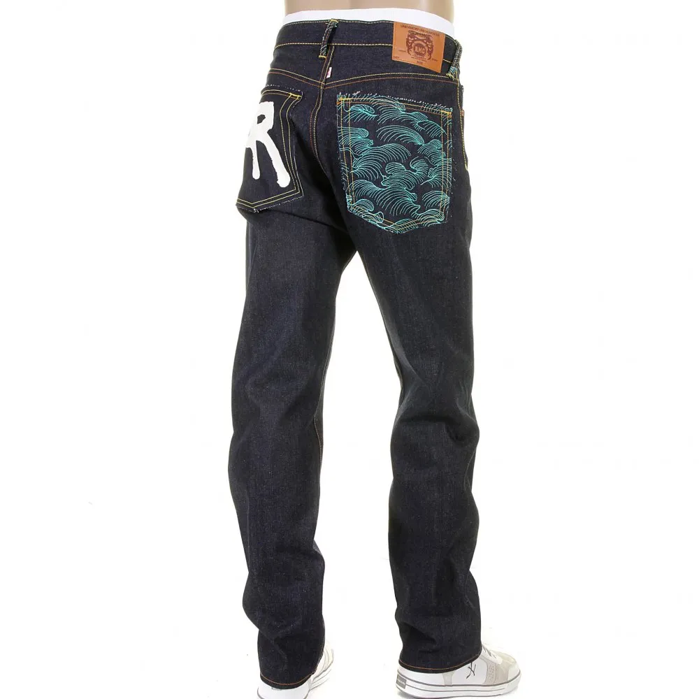 Rock n Roll Slim Cut Dark Indigo Raw Denim Jeans for Men