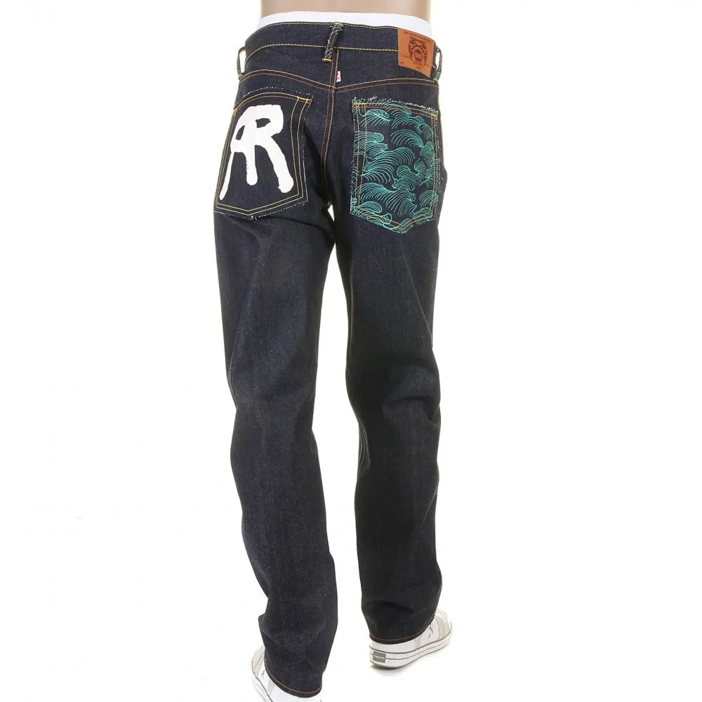 Rock n Roll Slim Cut Dark Indigo Raw Denim Jeans for Men